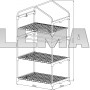 Садовая мини теплица на балкон 3 полки Grindi 70 x 50 x 125 см зеленая